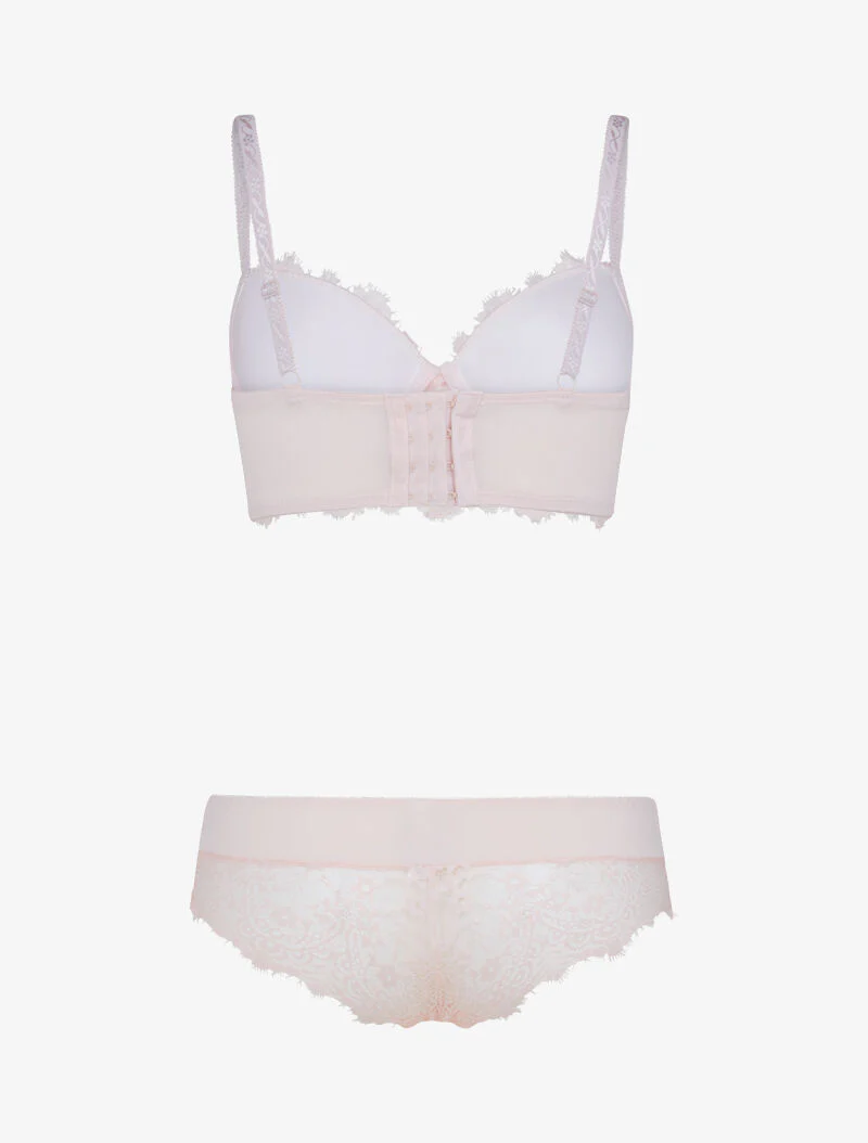 Ensemble bustier en dentelle - rose orange - Image 2