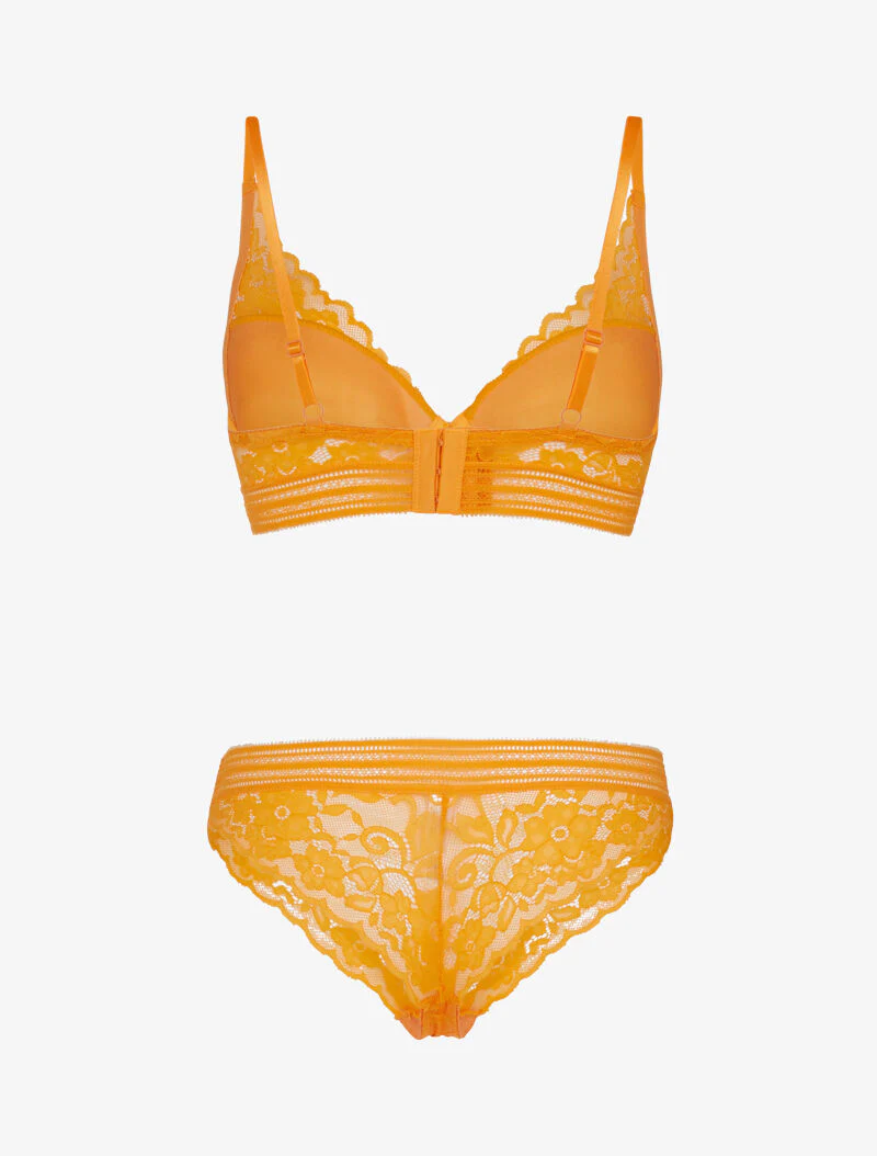 Ensemble bustier en dentelle et bandes - orange - Image 2