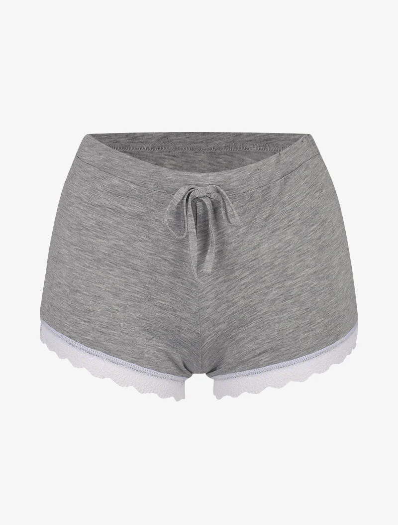 Ensemble caraco à dos nageur et shorty - gris chiné - Image 4