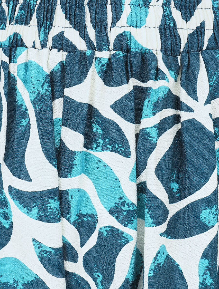 Ensemble caraco et pantalon imprimé abstrait - Turquoise - Image 6
