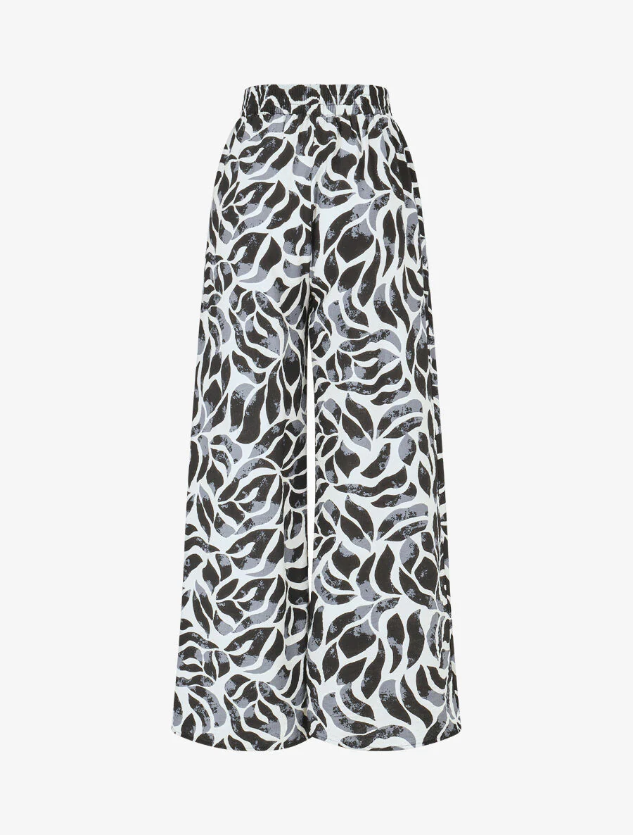Ensemble caraco et pantalon imprimé abstrait - Noir - Image 5