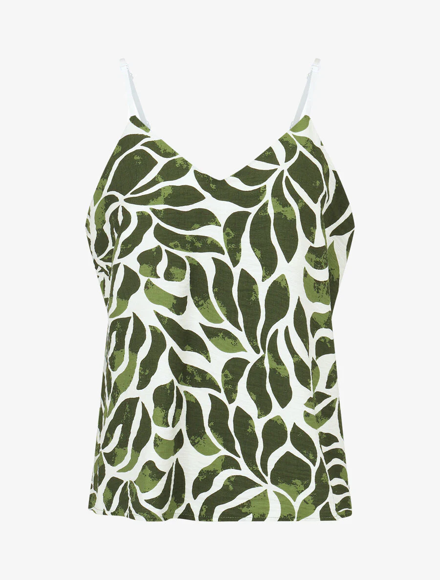 Ensemble caraco et pantalon imprimé abstrait - Vert - Image 2