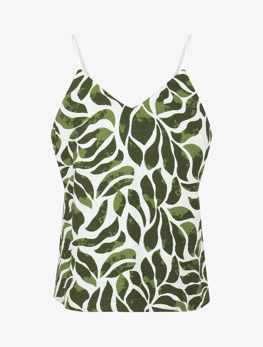 Ensemble caraco et pantalon imprimé abstrait - Vert - Image 3