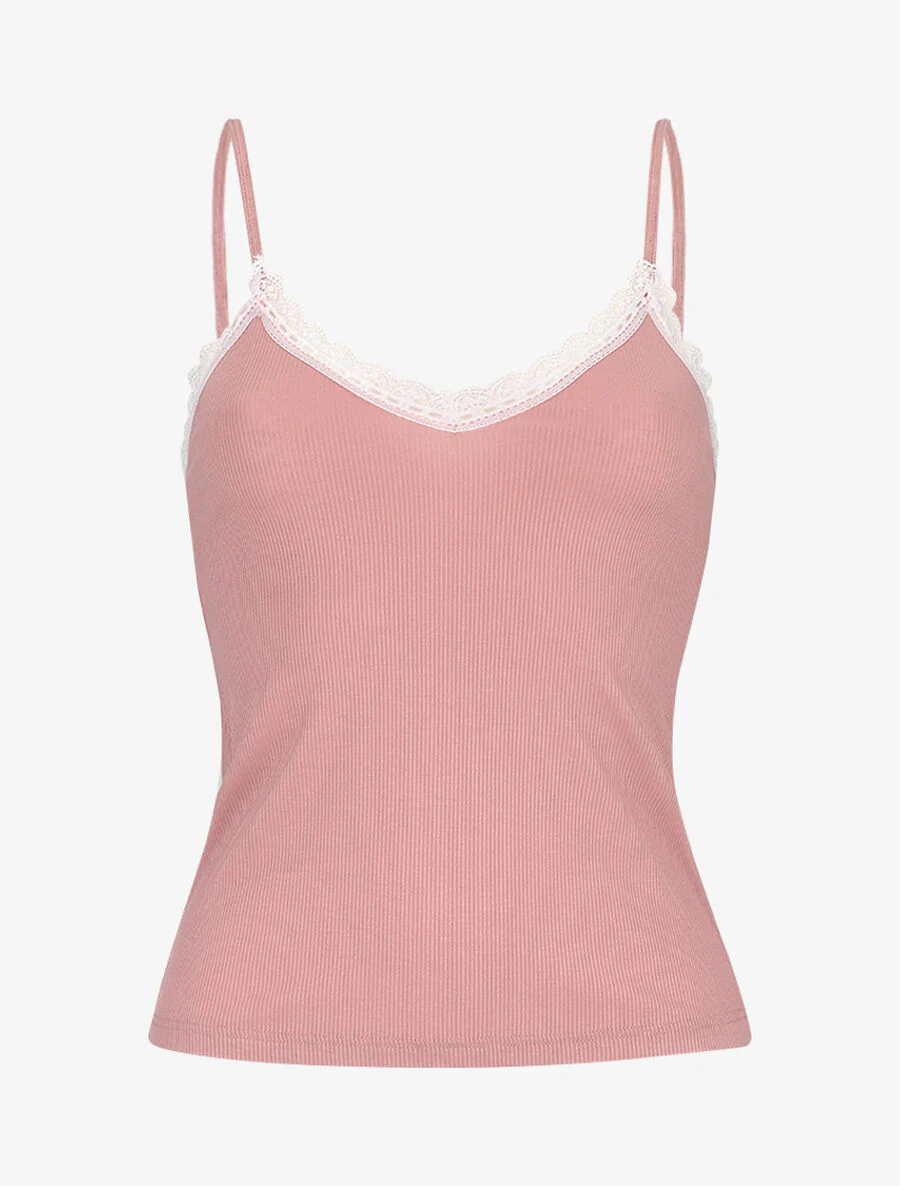 Ensemble caraco et shorty côtelés - Rose - Image 4