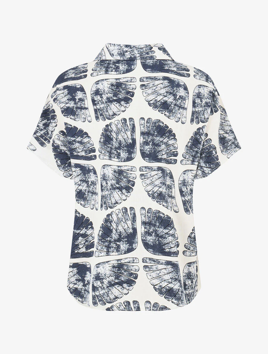 Ensemble chemise et pantalon imprimé fantaisie - Marine - Image 4