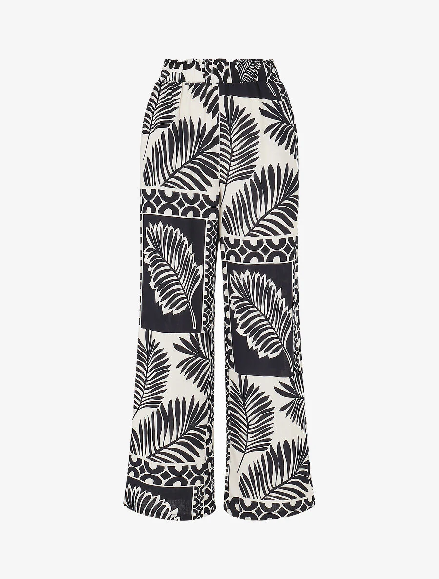 Ensemble chemise et pantalon imprimé tropical - Marine - Image 6