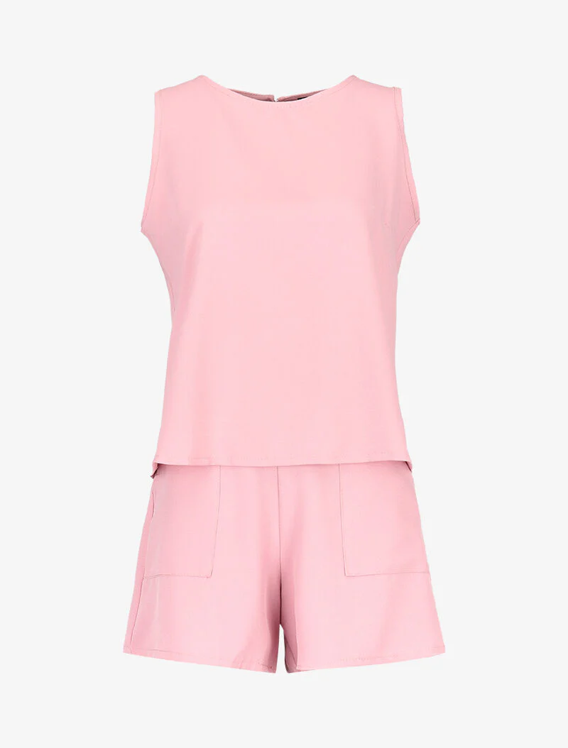 Ensemble débardeur et short fluide - rose