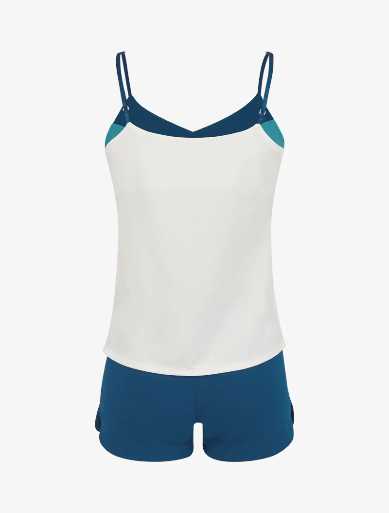 Ensemble débardeur et short strassé - vert - Image 4