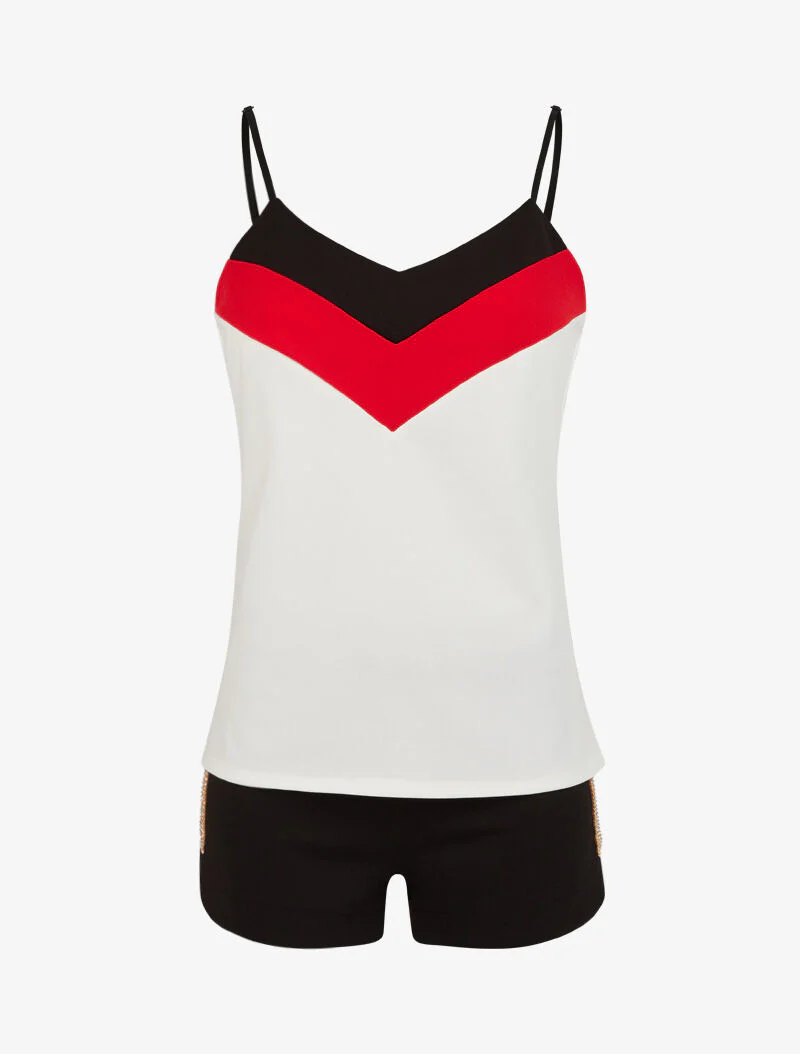 Ensemble débardeur et short strassé - noir