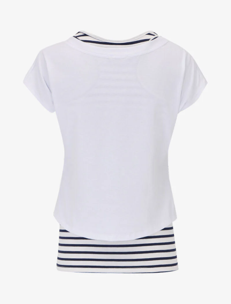 Ensemble débardeur marinière et crop top - blanc - Image 2
