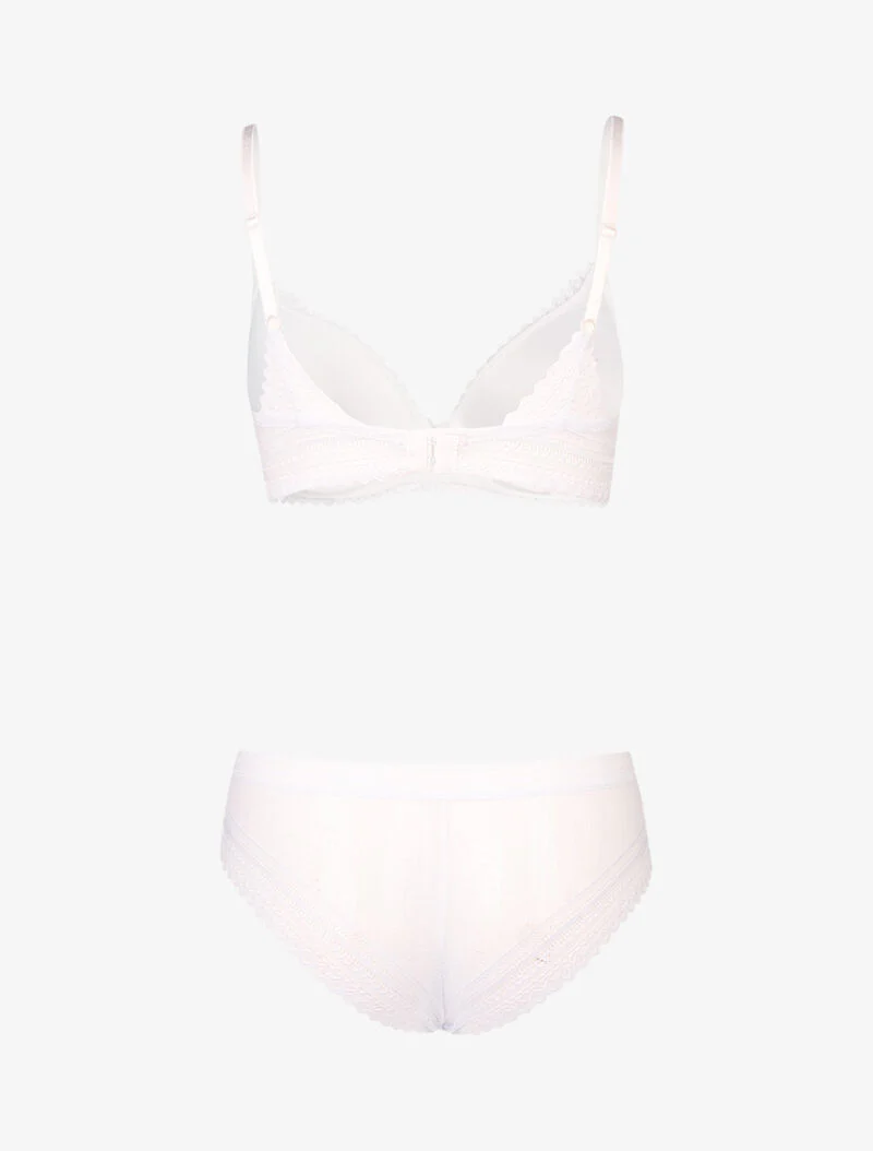 Ensemble emboitant effet broderies - blanc - Image 2