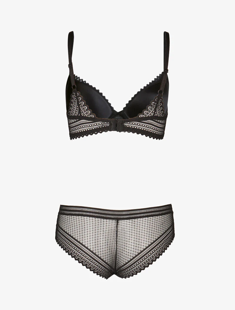 Ensemble emboitant effet broderies - noir - Image 2
