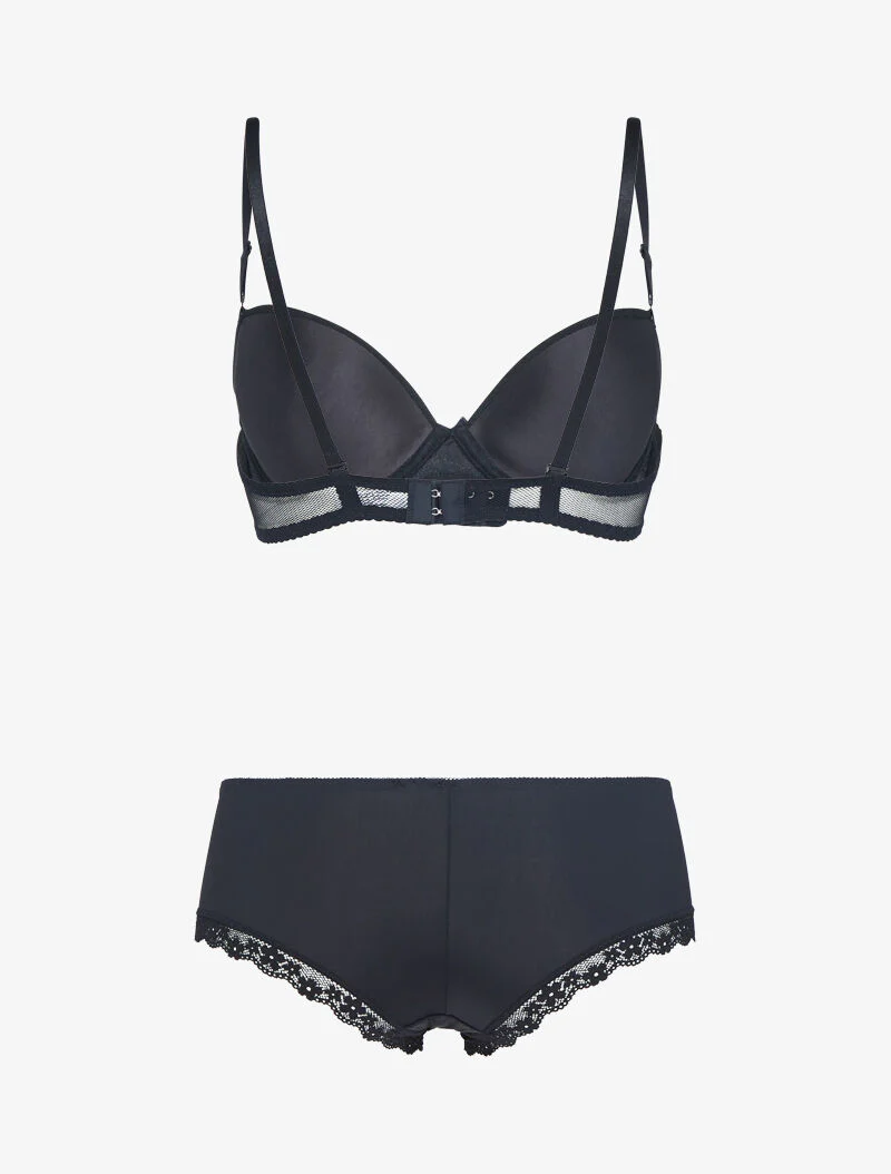 Ensemble emboitant en résille et dentelle - noir - Image 2