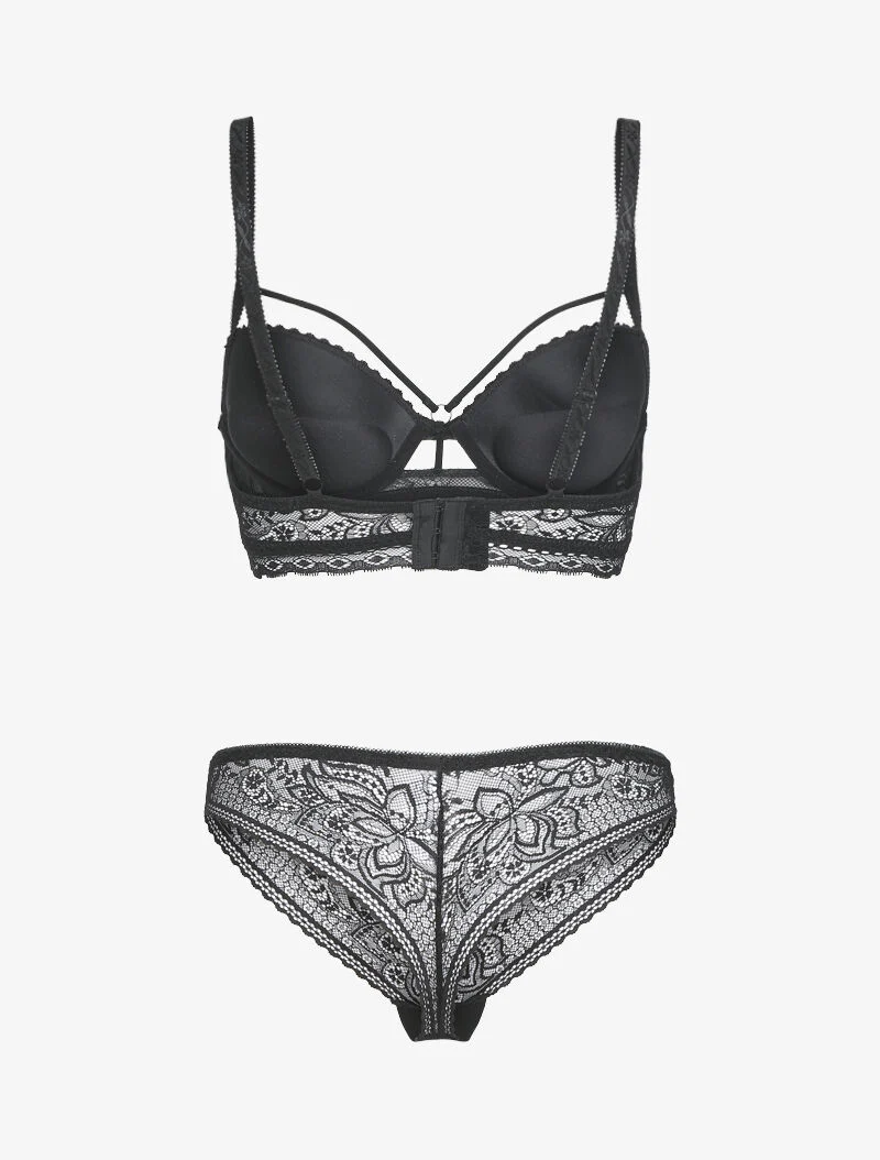 Ensemble en dentelle à détail lace - noir - Image 2