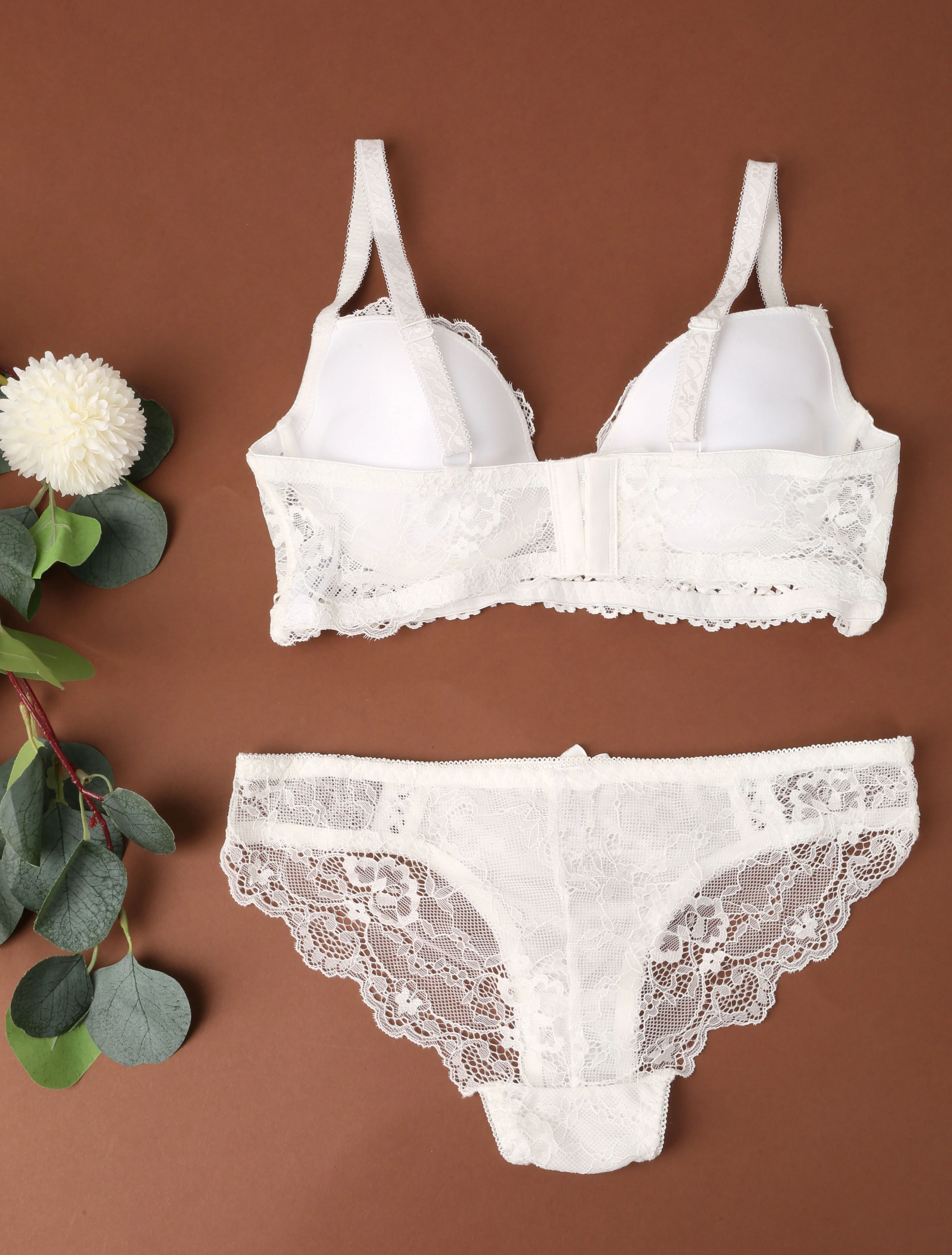 Ensemble en dentelle ajourée - Blanc - Image 2