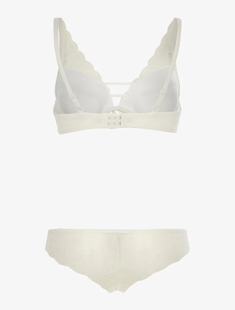 Ensemble en dentelle effet triangle - écru - ecru - Image 2