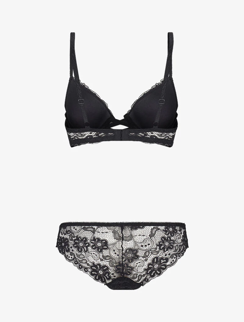 Ensemble en dentelle et à lanières - noir - Image 2