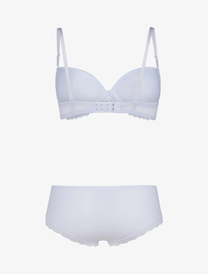 Ensemble en dentelle et résille - blanc - Image 2