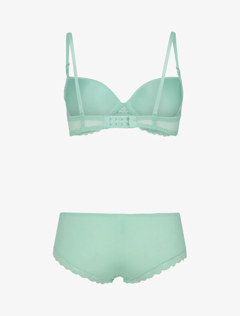 Ensemble en dentelle et résille - vert menthe - vert clair - Image 2
