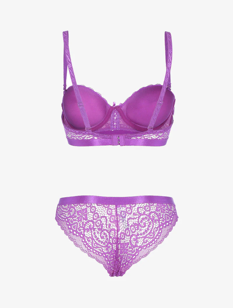 Ensemble en dentelle festonnée - violet - Image 2