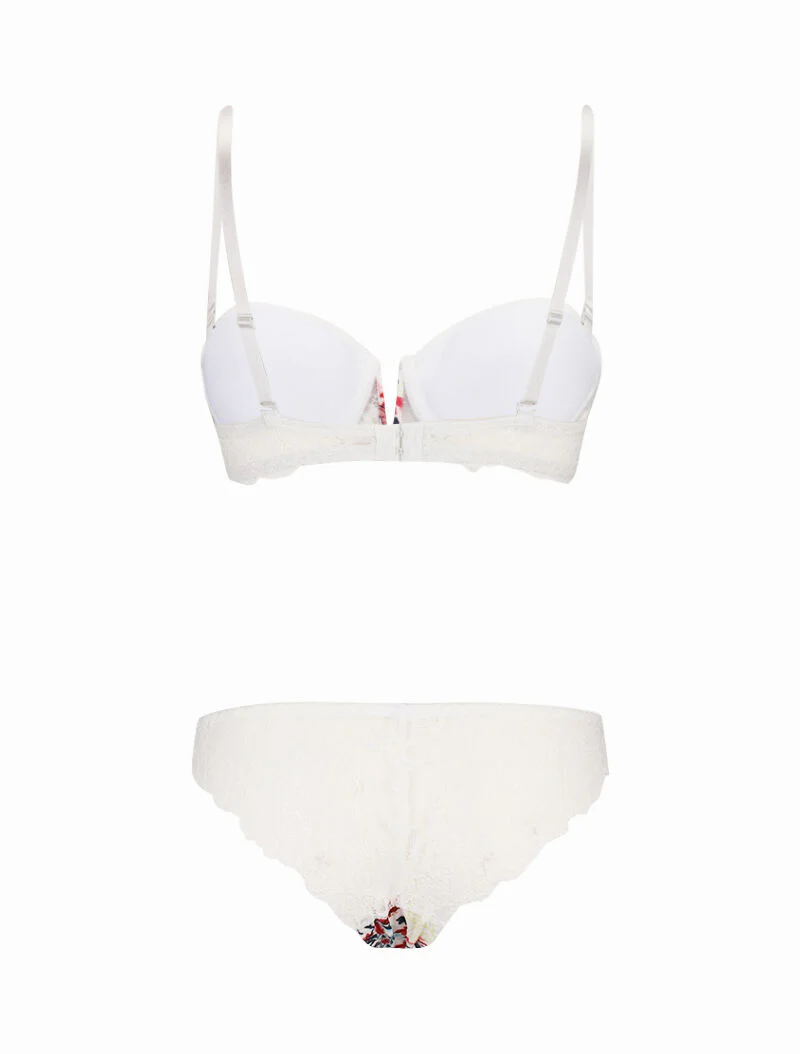 Ensemble imprimé et à dentelle - blanc - Image 2