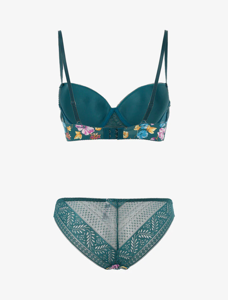 Ensemble imprimé floral et culotte - vert - Image 2