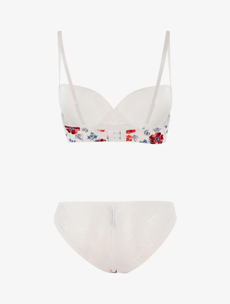Ensemble imprimé floral et culotte - blanc - Image 2