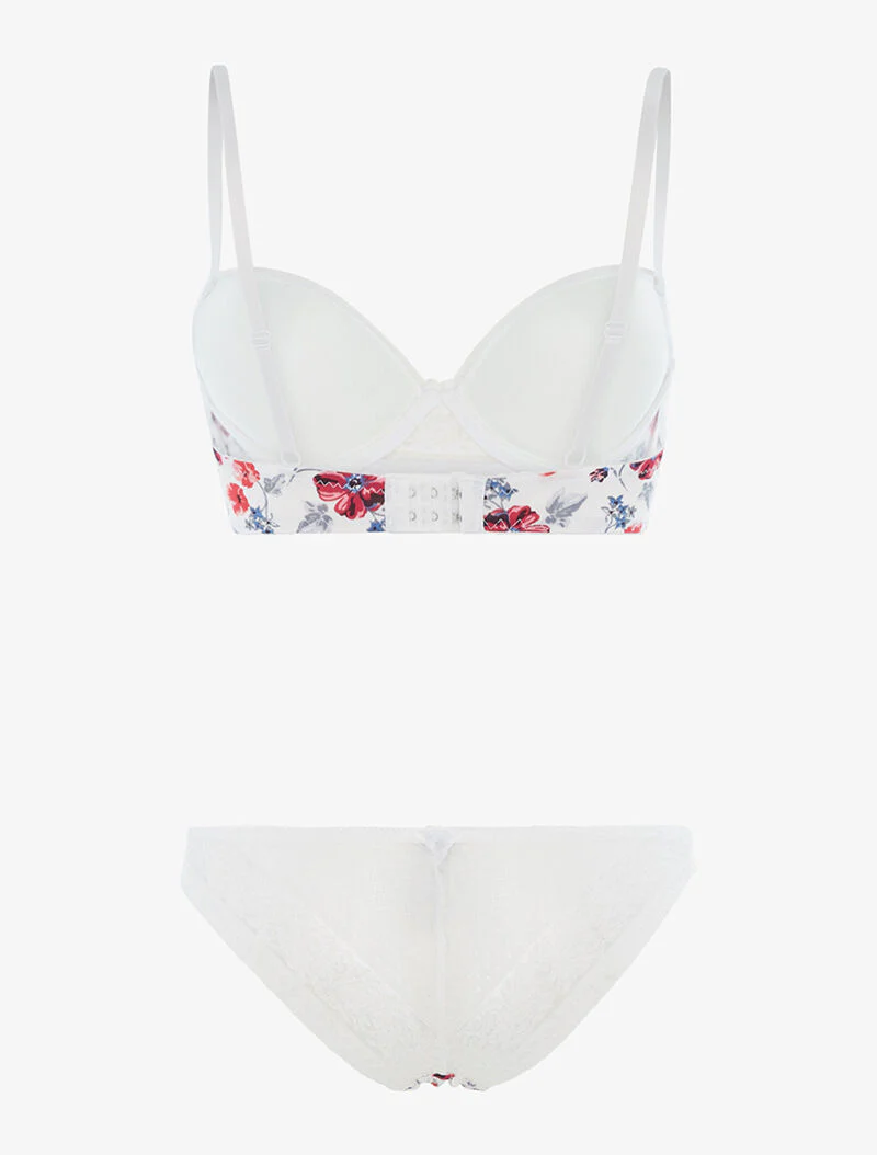 Ensemble imprimé floral et culotte - blanc - Image 2