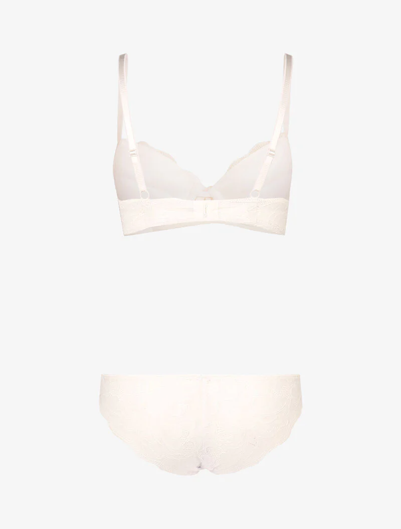 Ensemble push up en dentelle festonnée - blanc - Image 2