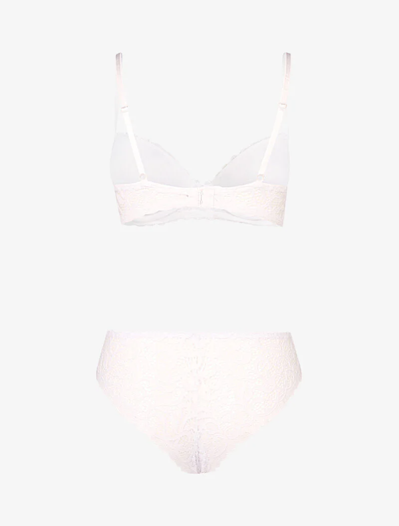 Ensemble push up en dentelle stylisée - blanc - Image 2