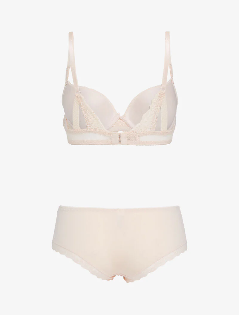 Ensemble push-up en résille et dentelle - nude - Image 2