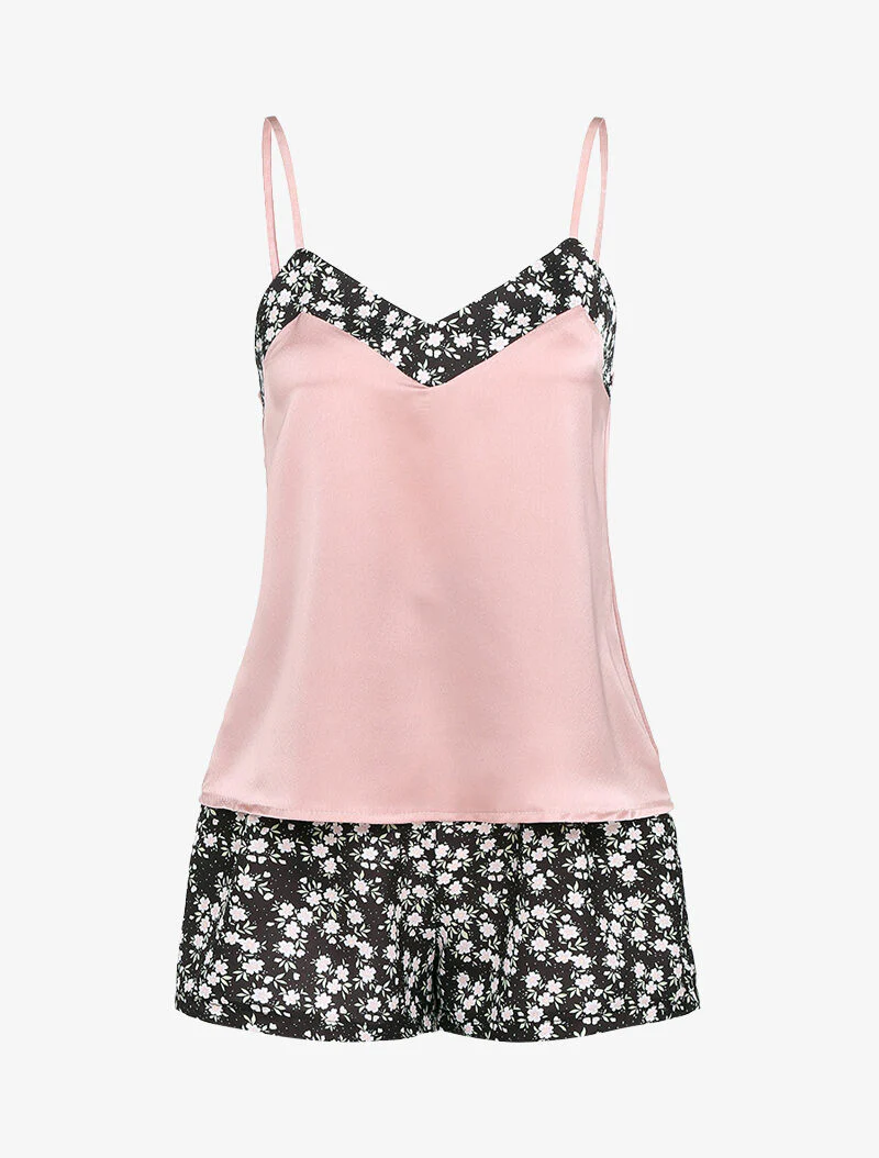 Ensemble satiné à imprimé paquerettes - rose - Image 3