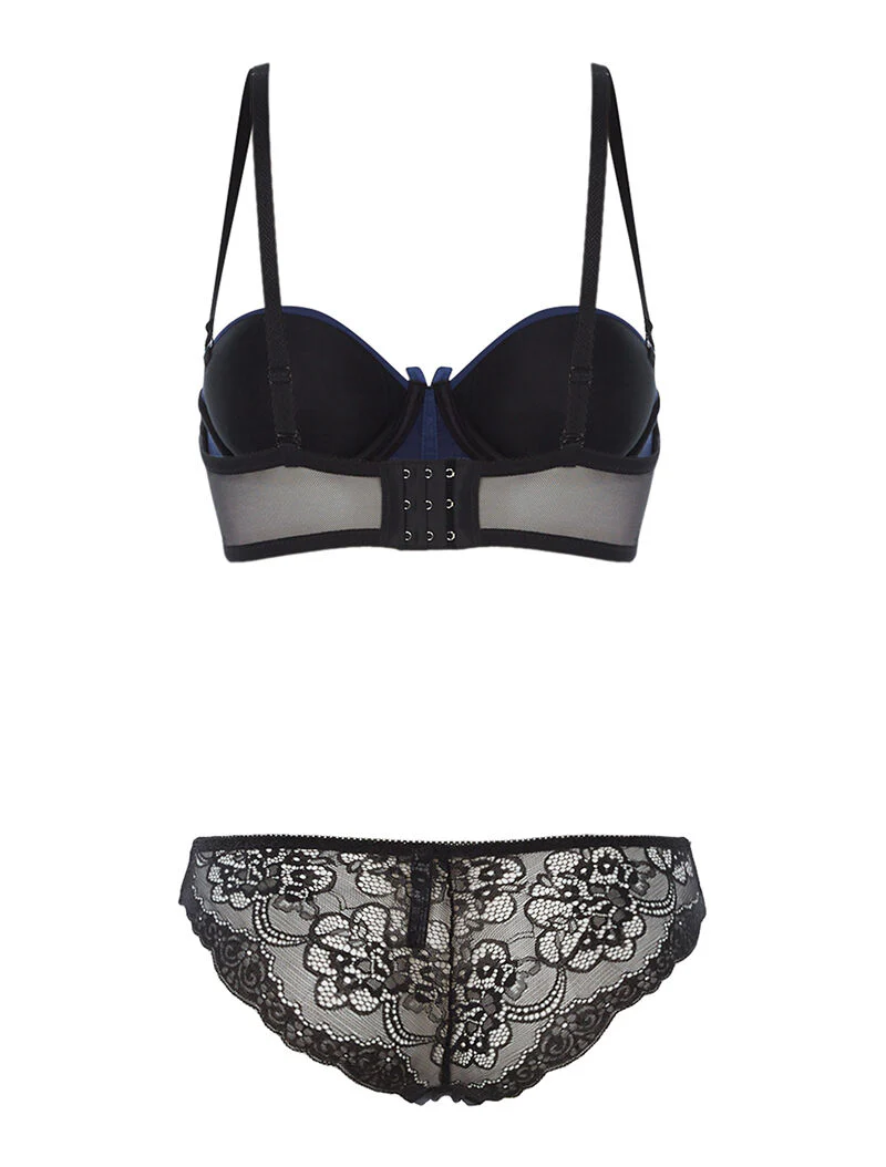 Ensemble SG à corbeille et culotte - noir/marine - Image 2