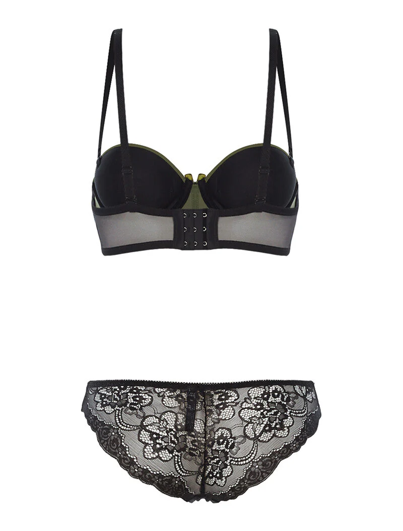 Ensemble SG à corbeille et culotte - noir/kaki - Image 2