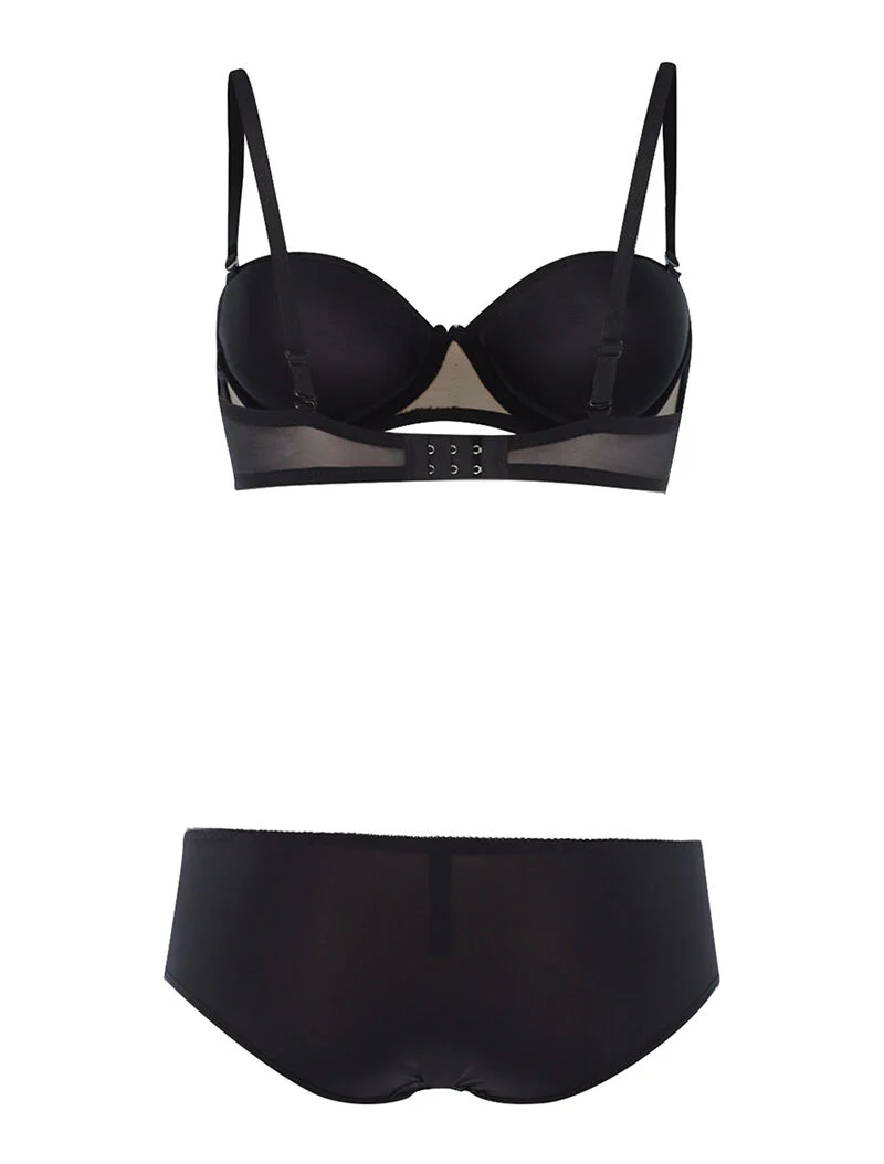 Ensemble SG corbeille dentelle et culotte - noir - Image 2