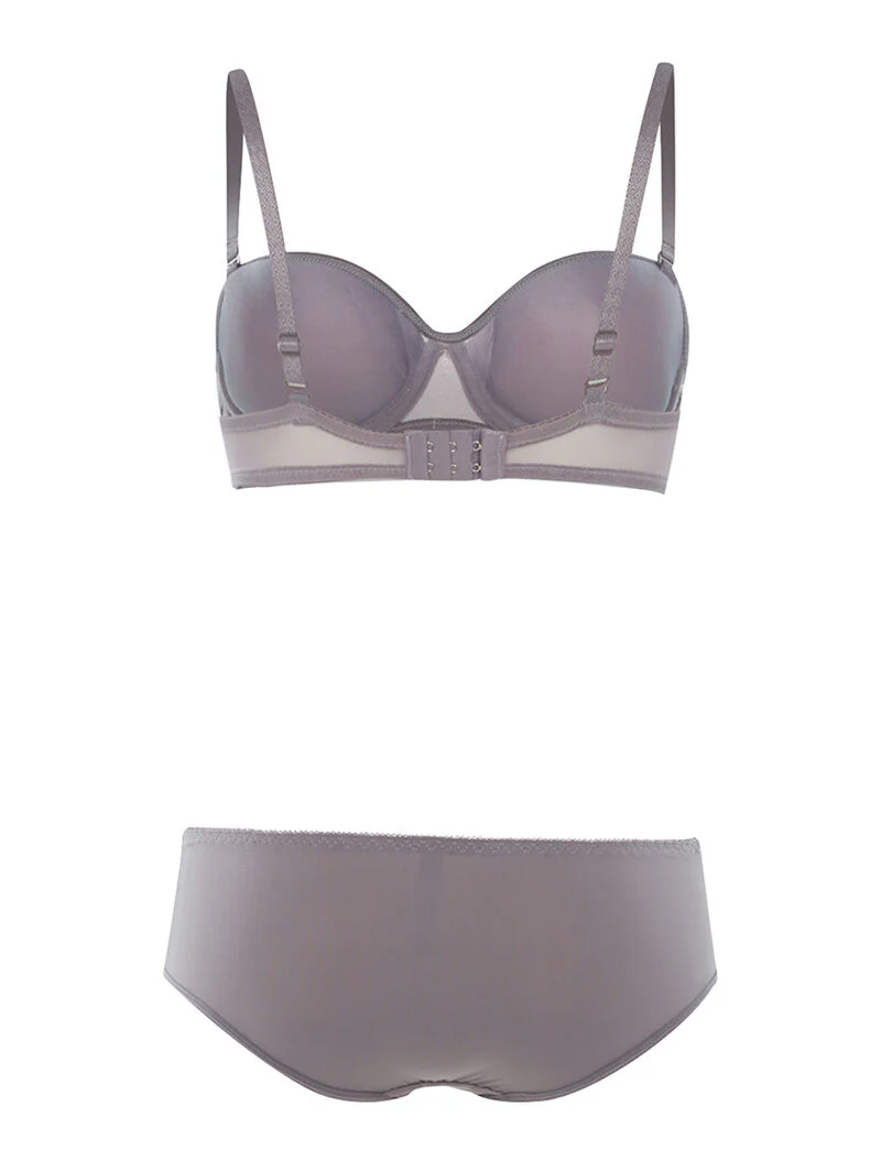 Ensemble SG corbeille dentelle et culotte - gris - Image 2