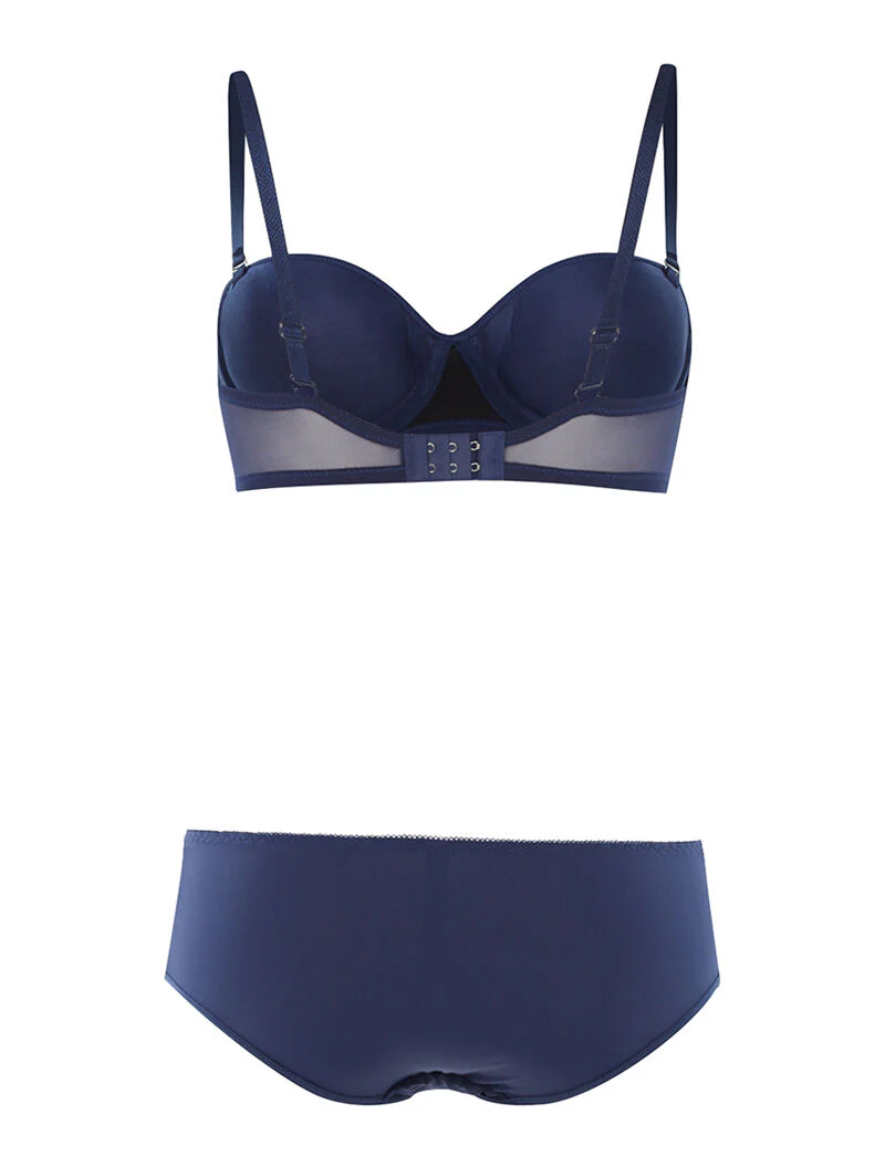 Ensemble SG corbeille dentelle et culotte - marine - Image 2