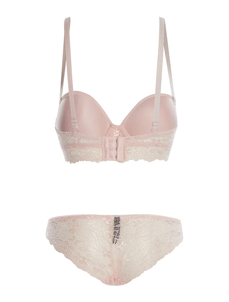 Ensemble SG et culotte à bord dentelle - rose - Image 2
