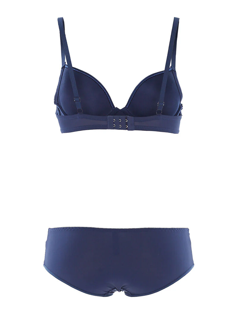 Ensemble SG et culotte à bord satiné - marine - Image 2