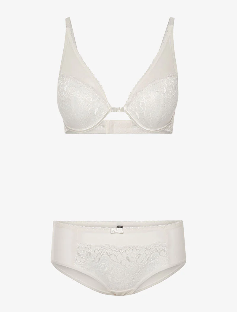 Ensemble SG et culotte avant transparent - blanc