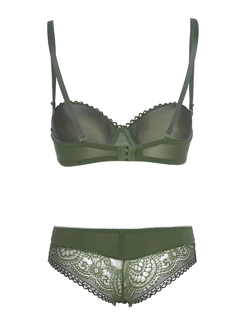 Ensemble SG et culotte dentelle - VERT - kaki - Image 2