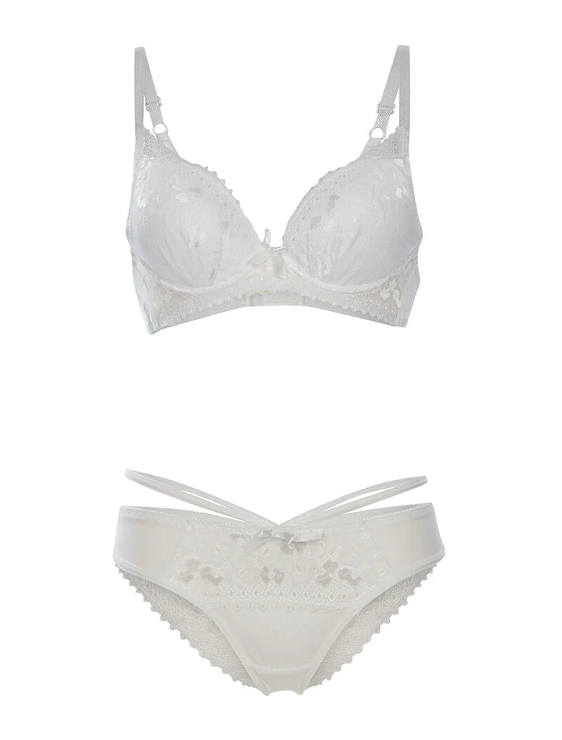Ensemble SG et culotte fines lanières - blanc