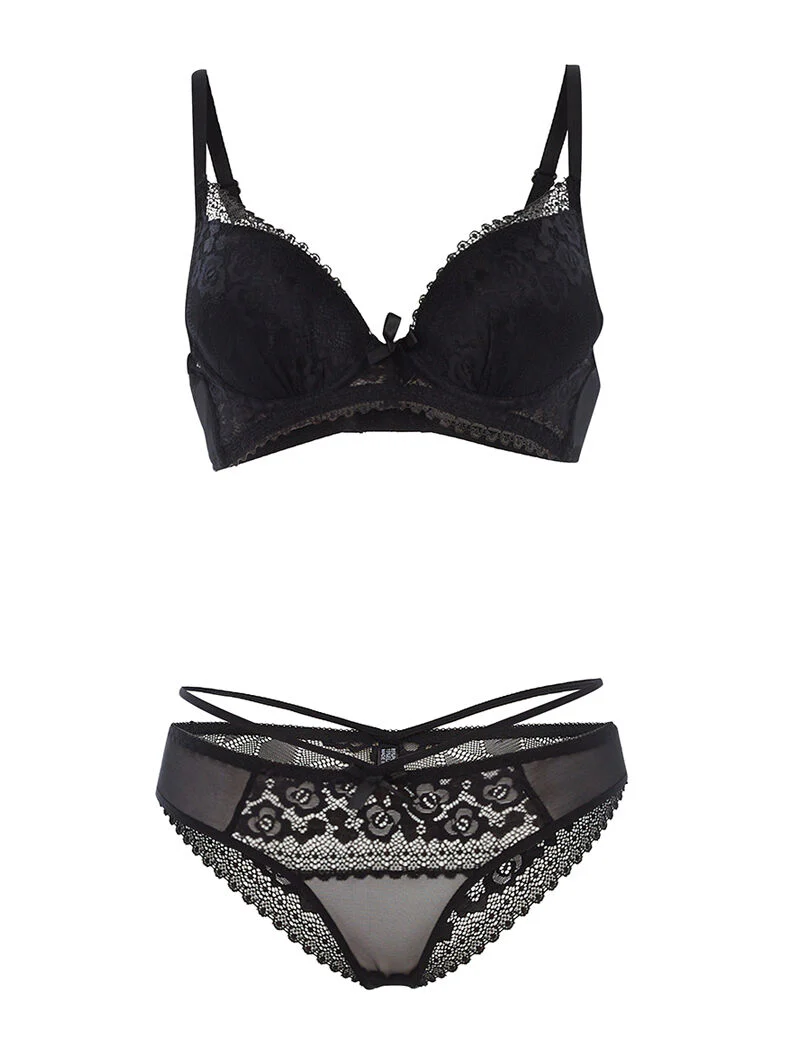 Ensemble SG et culotte fines lanières - noir