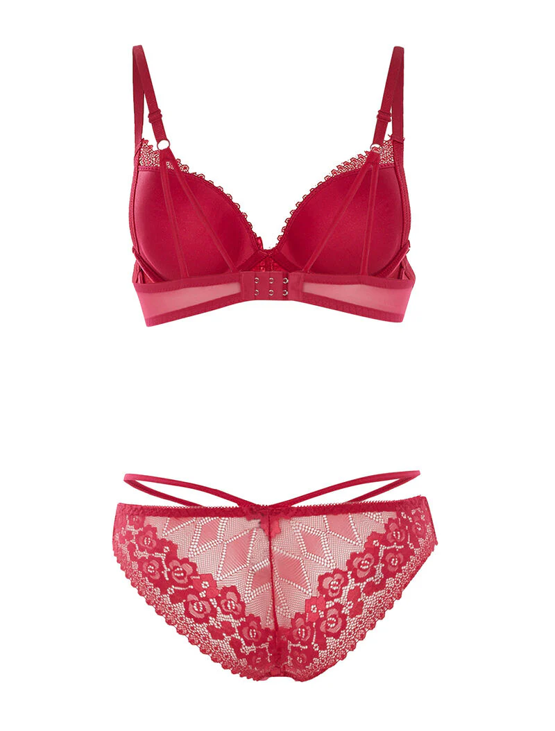 Ensemble SG et culotte fines lanières - rouge - Image 2