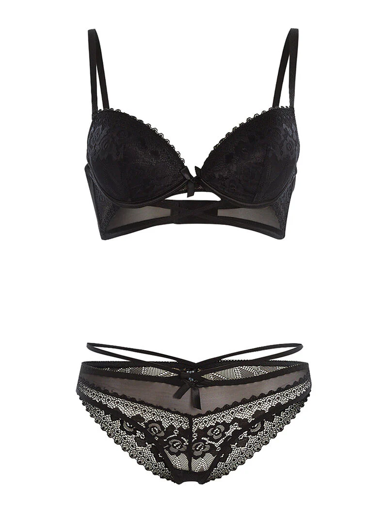 Ensemble SG et culotte lace out - noir