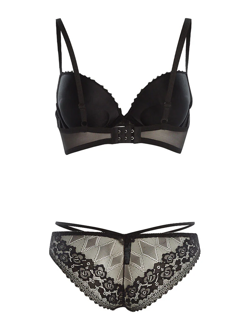 Ensemble SG et culotte lace out - noir - Image 2