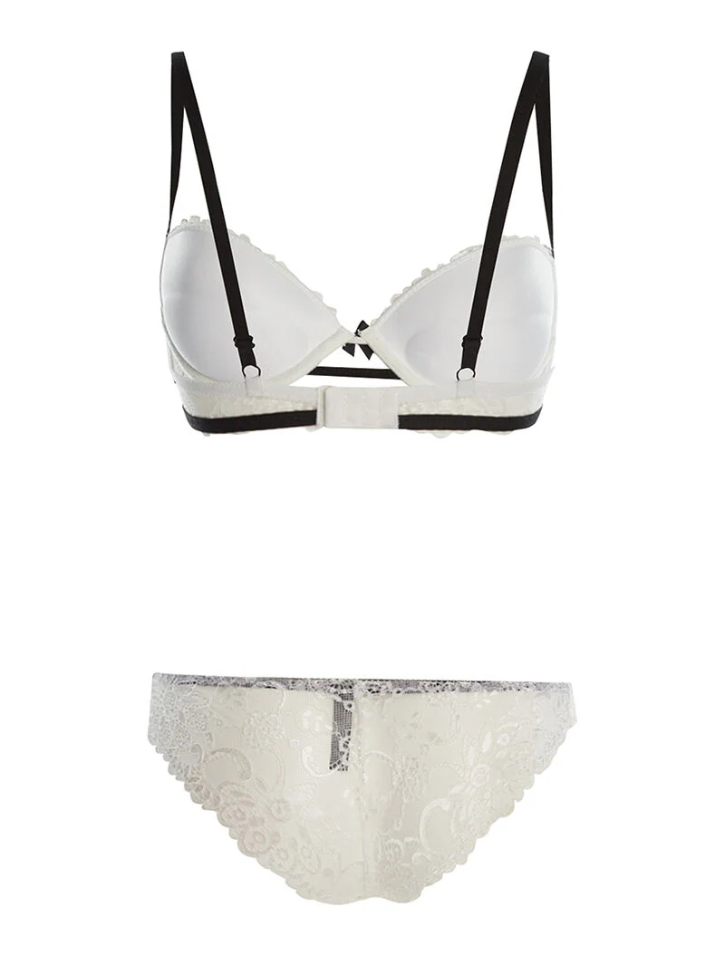 Ensemble SG et culotte liseré contrasté - blanc - Image 2