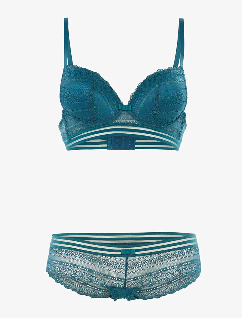 Ensemble SG et shorty à lignes graphiques - bleu canard