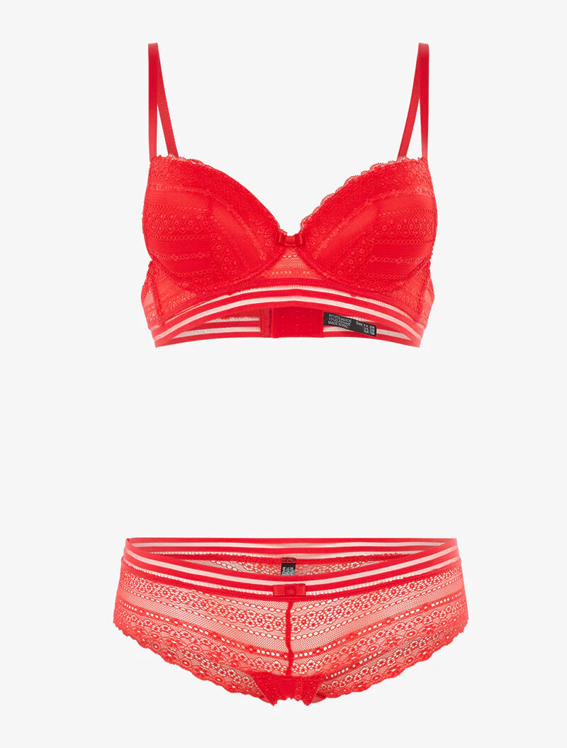 Ensemble SG et shorty à lignes graphiques - rouge