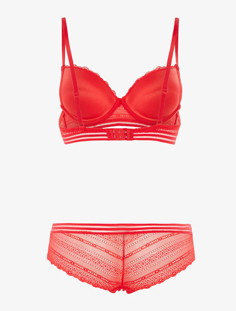 Ensemble SG et shorty à lignes graphiques - rouge - Image 2
